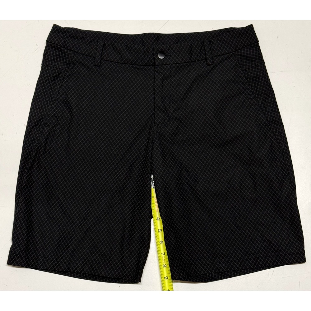 Lululemon Commission Shorts 38 Mens Black Diamond Grid Tech Golf Chino 9" Inseam